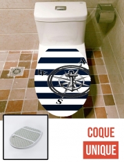 Housse de toilette - Décoration abattant wc Navy Striped Nautica