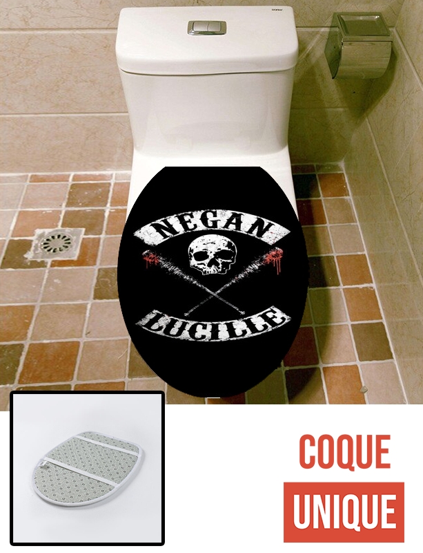 Housse de toilette - Décoration abattant wc Negan Skull Lucille twd