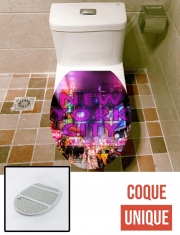 Housse de toilette - Décoration abattant wc New York City Broadway - Couleur rose 