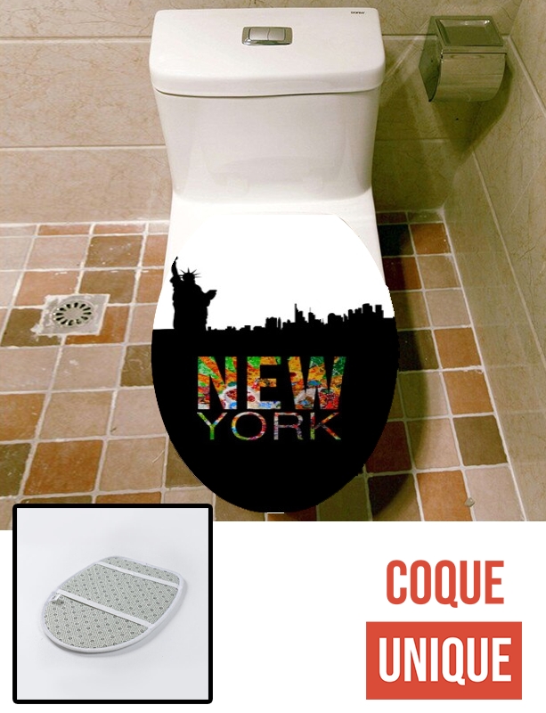 Housse de toilette - Décoration abattant wc New York