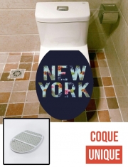 Housse de toilette - Décoration abattant wc New York en Fleurs