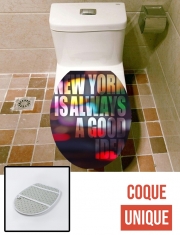 Housse de toilette - Décoration abattant wc New York dans la nuit