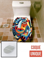 Housse de toilette - Décoration abattant wc Painting Abstract V10