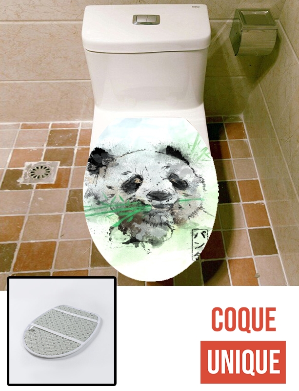 Housse de toilette - Décoration abattant wc Panda Watercolor