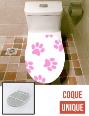 Housse de toilette - Décoration abattant wc Pas de Chat / Chien Rose