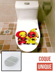 Housse de toilette - Décoration abattant wc Pikachu x Deadpool