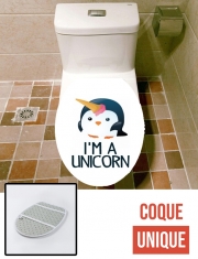 Housse de toilette - Décoration abattant wc Pingouin wants to be unicorn
