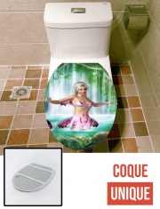 Housse de toilette - Décoration abattant wc Sirène Rose