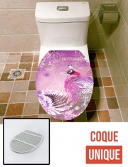 Housse de toilette - Décoration abattant wc PINK PEACOCK