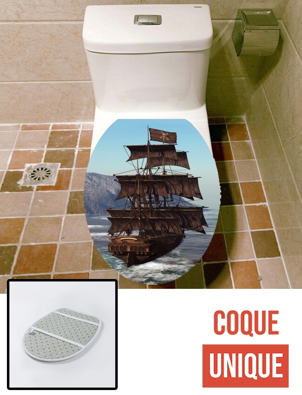 Housse de toilette - Décoration abattant wc Bateau Pirate