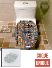 Housse de toilette - Décoration abattant wc Pixel War Reddit