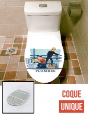 Housse de toilette - Décoration abattant wc Plombier avec outils