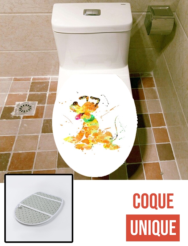Housse de toilette - Décoration abattant wc Pluto watercolor art