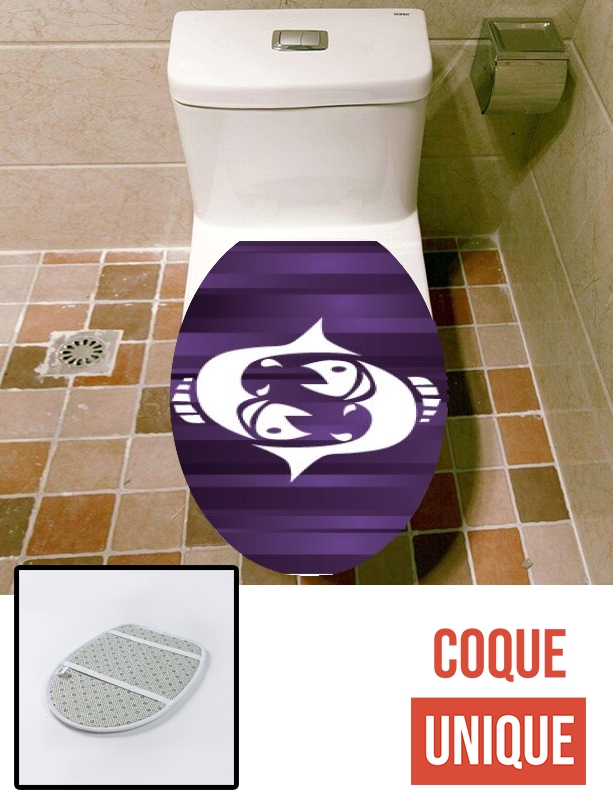 Housse de toilette - Décoration abattant wc Poisson - Signe du zodiaque