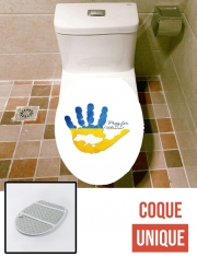Housse de toilette - Décoration abattant wc Pray for ukraine