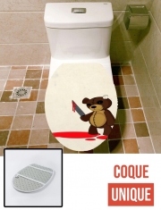 Housse de toilette - Décoration abattant wc Psycho Teddy