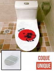 Housse de toilette - Décoration abattant wc Red Sun Young Monkey