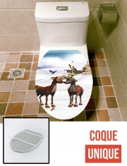 Housse de toilette - Décoration abattant wc Reindeers Love