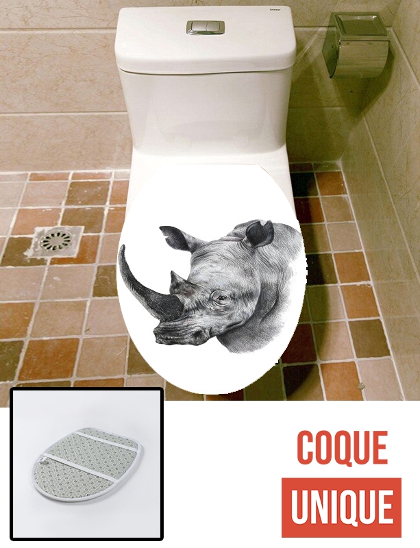 Housse de toilette - Décoration abattant wc Rhino Shield Art