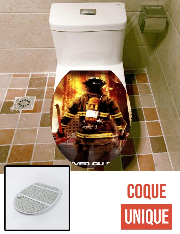 Housse de toilette - Décoration abattant wc Sauver ou perir Pompiers les soldats du feu