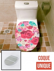Housse de toilette - Décoration abattant wc shabby floral 