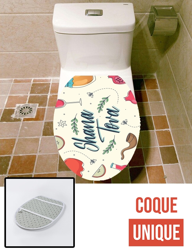 Housse de toilette - Décoration abattant wc Shana tova Doodle