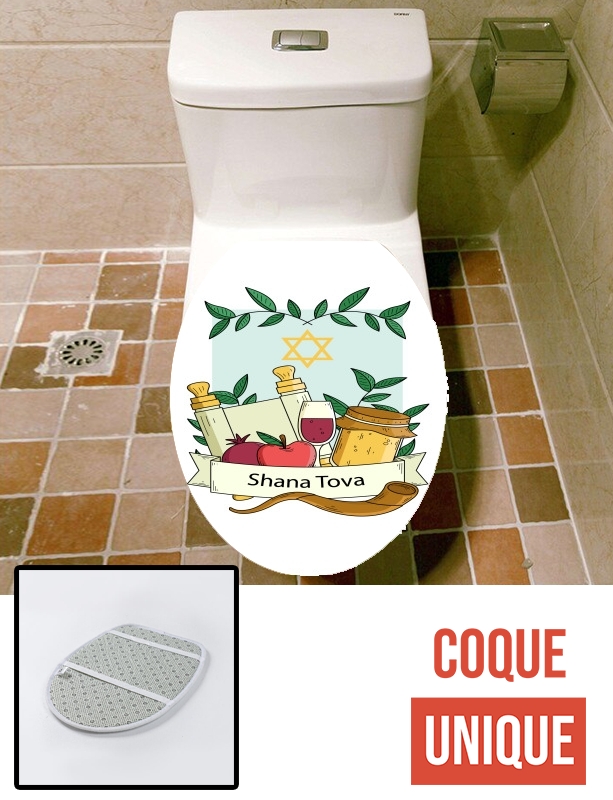 Housse de toilette - Décoration abattant wc Shana tova greeting card