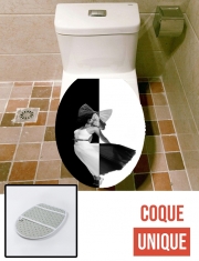 Housse de toilette - Décoration abattant wc Sia Black And White