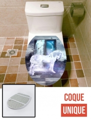 Housse de toilette - Décoration abattant wc Licorne argent