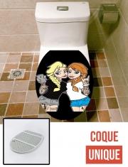 Housse de toilette - Décoration abattant wc Sisters Selfie Tatoo Punk Elsa Anna
