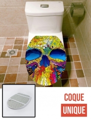 Housse de toilette - Décoration abattant wc Skull Couleur Flashy