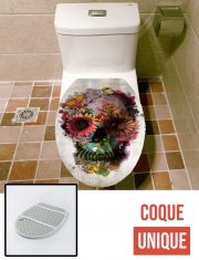 Housse de toilette - Décoration abattant wc Skull Flowers Gardening