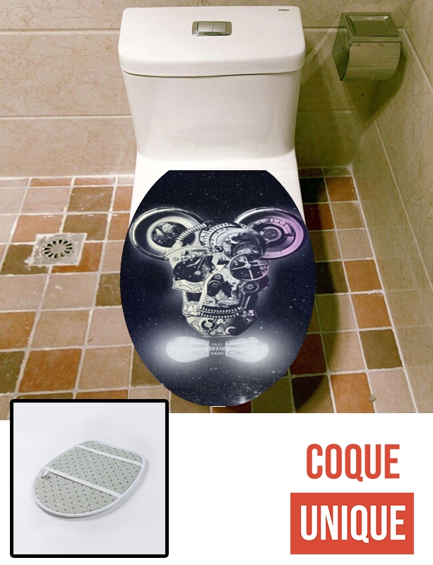 Housse de toilette - Décoration abattant wc Skull Mickey Mechanics in space