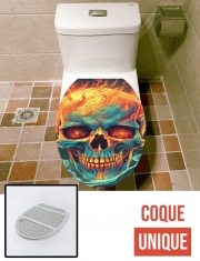 Housse de toilette - Décoration abattant wc Skull Orange