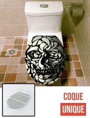 Housse de toilette - Décoration abattant wc Skull Blanc Et Noir - Zebre
