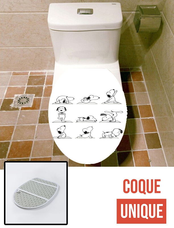 Housse de toilette - Décoration abattant wc Snoopy Yoga