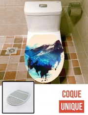 Housse de toilette - Décoration abattant wc Solitaire comme un loup