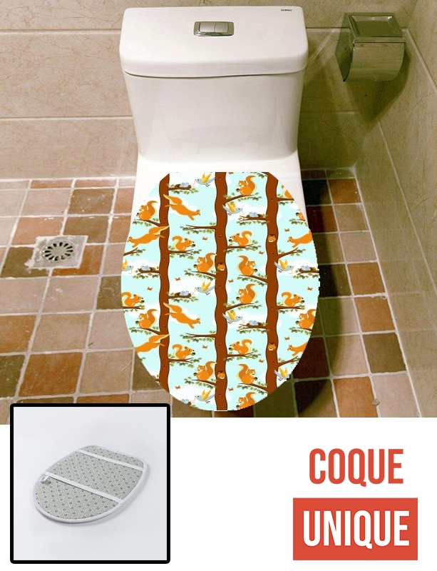 Housse de toilette - Décoration abattant wc écureuil party