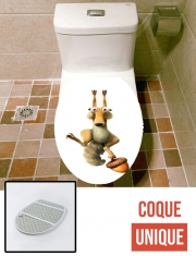 Housse de toilette - Décoration abattant wc Scrat s'accroche à ton téléphone