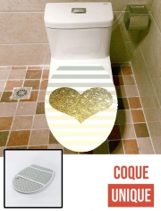 Housse de toilette - Décoration abattant wc Sunny Gold Glitter Heart