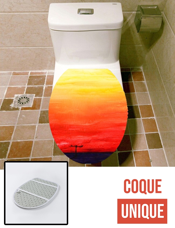 Housse de toilette - Décoration abattant wc Sunset