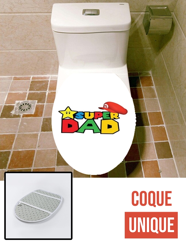Housse de toilette - Décoration abattant wc Super Dad Mario humour