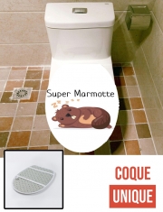Housse de toilette - Décoration abattant wc Super marmotte