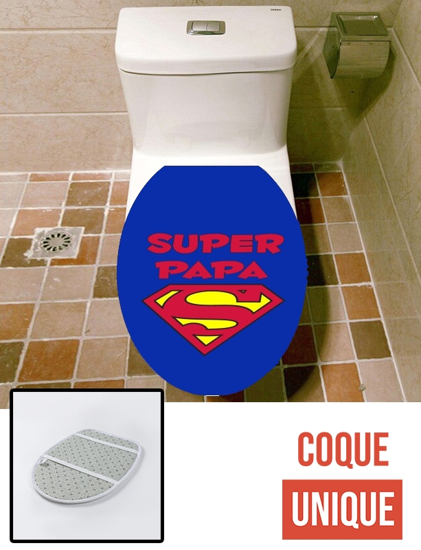 Housse de toilette - Décoration abattant wc Super PAPA