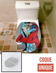 Housse de toilette - Décoration abattant wc Superman And Batman Kissing For Equality