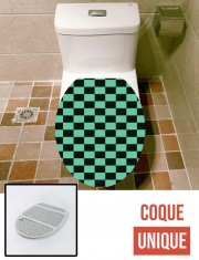 Housse de toilette - Décoration abattant wc Tanjiro Pattern Green Square