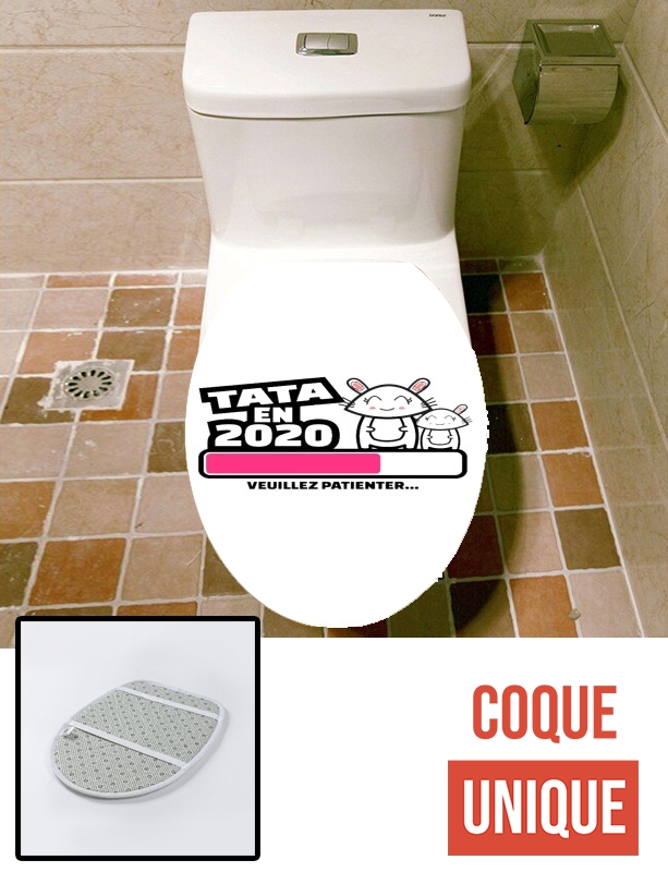 Housse de toilette - Décoration abattant wc Tata 2020 Cadeau Annonce naissance
