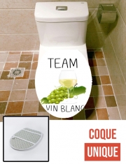 Housse de toilette - Décoration abattant wc Team Vin Blanc