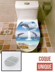 Housse de toilette - Décoration abattant wc The Heart Of The Dolphins