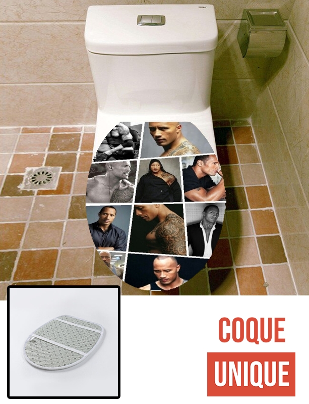 Housse de toilette - Décoration abattant wc The Rock Collage